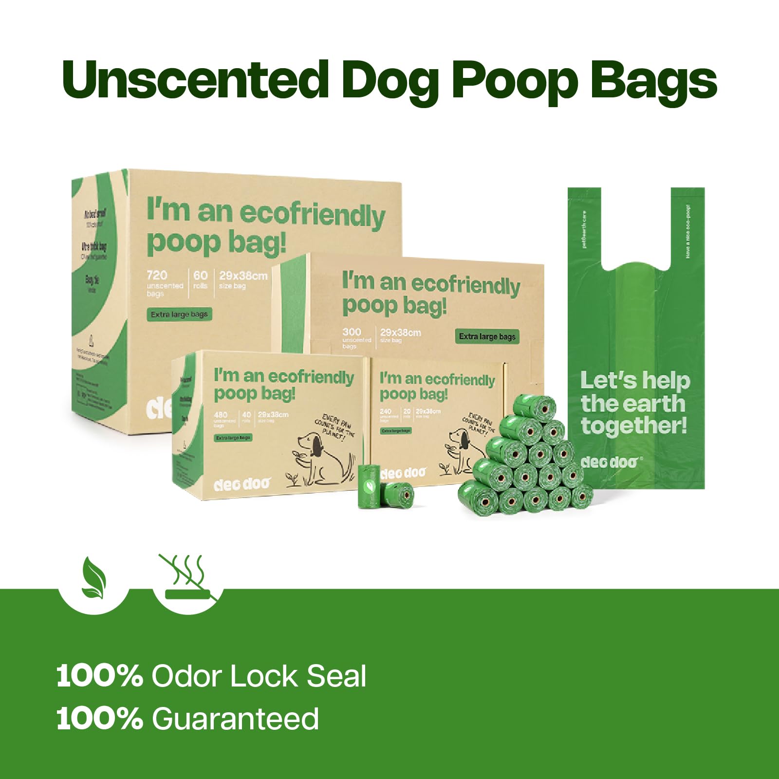 Deo Doo 240-count box offers long-lasting waste-bag supply.