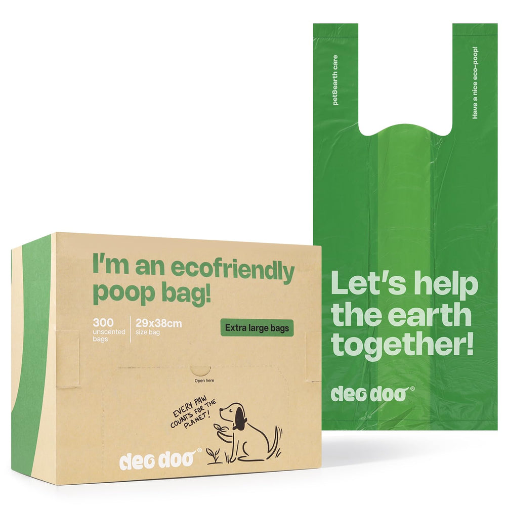 Deo Doo dog poop bags are extra thick to tackle heavy messes on walks.