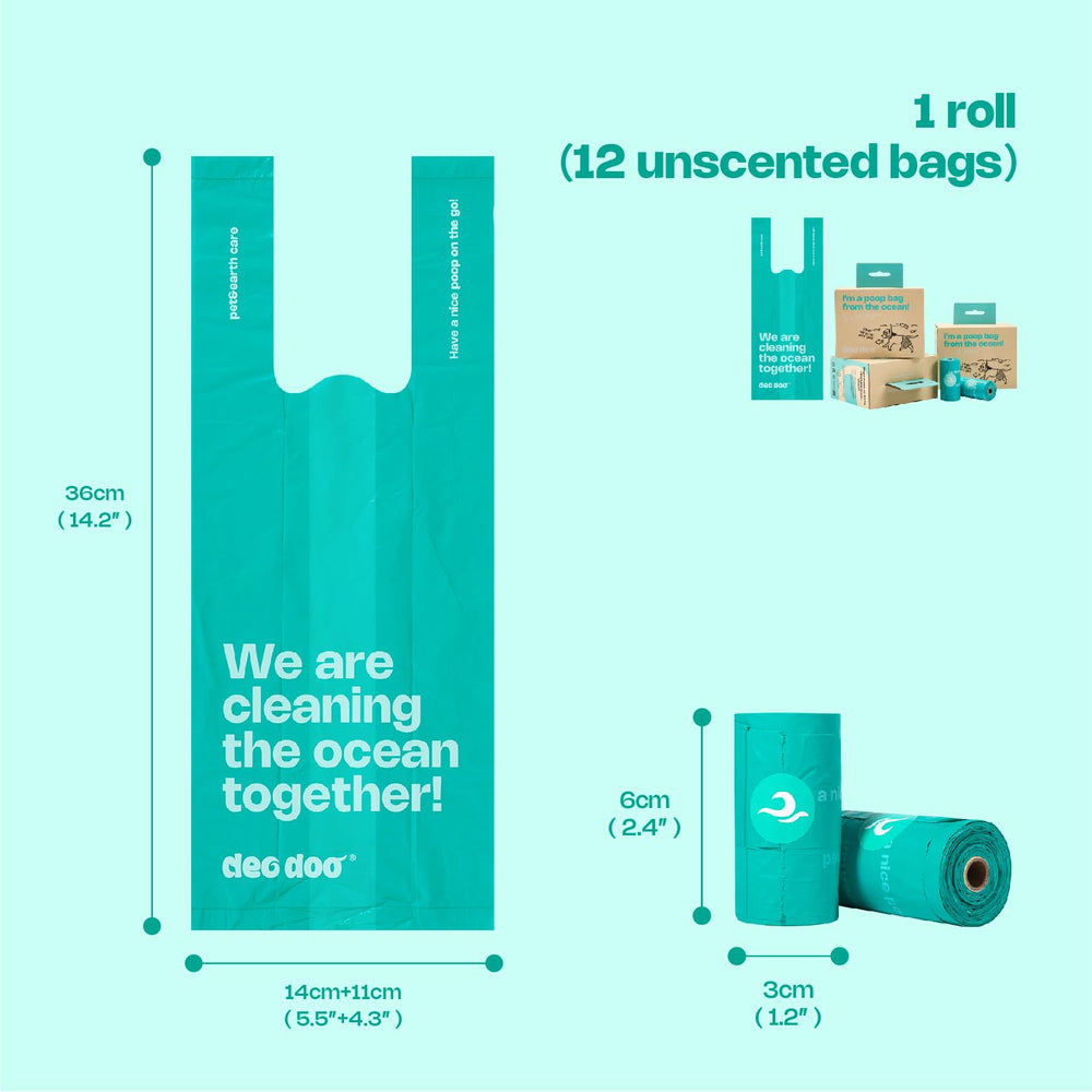 Deo Doo easy-open tear-tie design speeds bagging after pets.