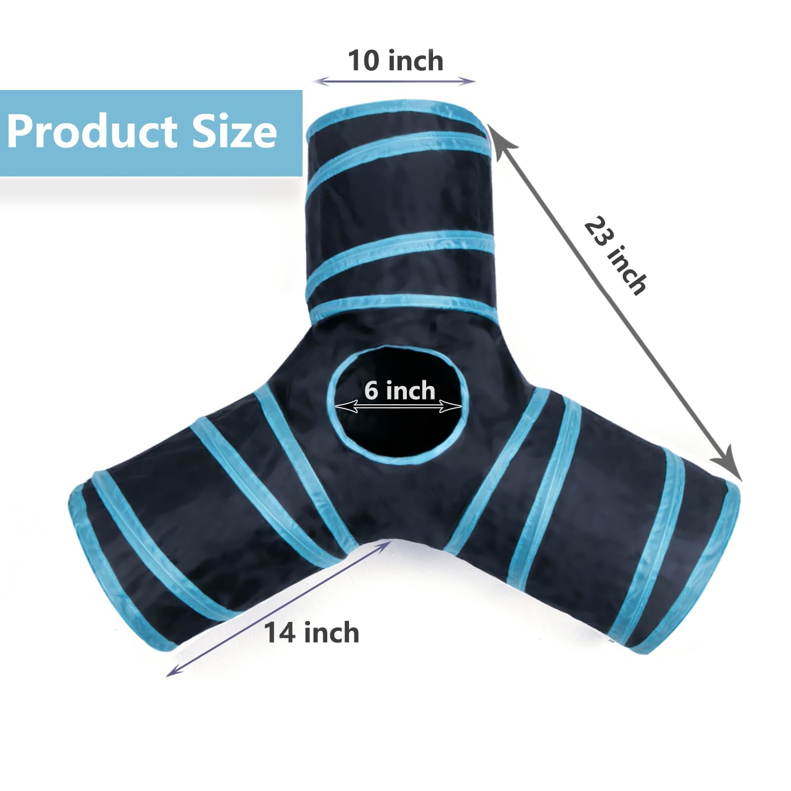 Deofun cat tunnel blue interactive-balls encourage active play and pursuit.