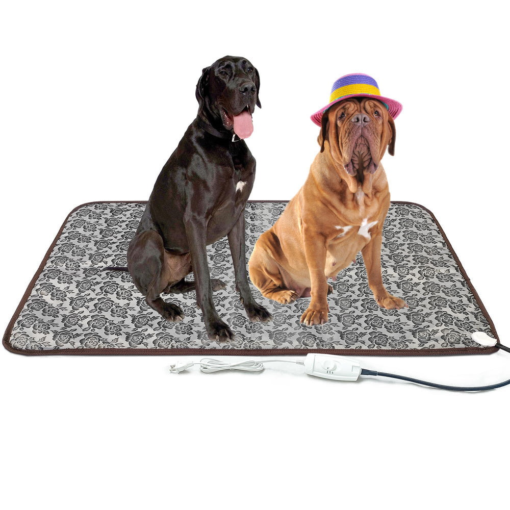 DEOMAN extra-large heating pad provides cozy warmth setup for pets in winter.