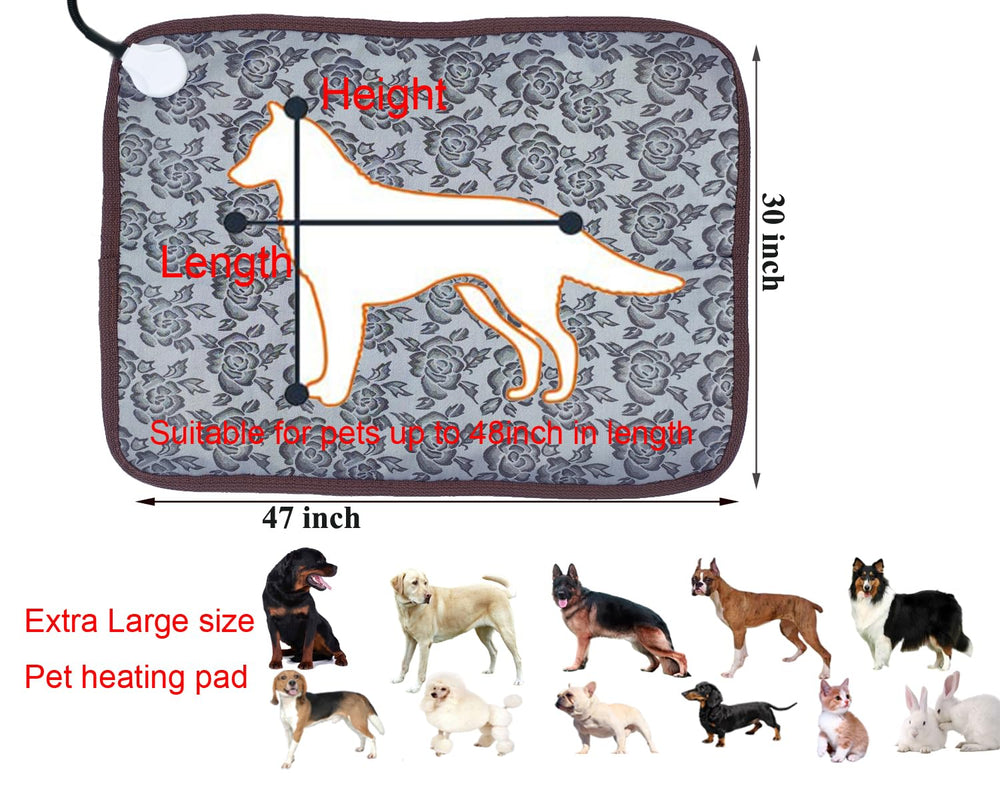 DEOMAN heated bed mat with thermostat offers adjustable warmth for pets.