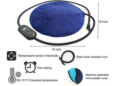 DEOMAN round 16-inch heating pad side view showing compact indoor warmth.