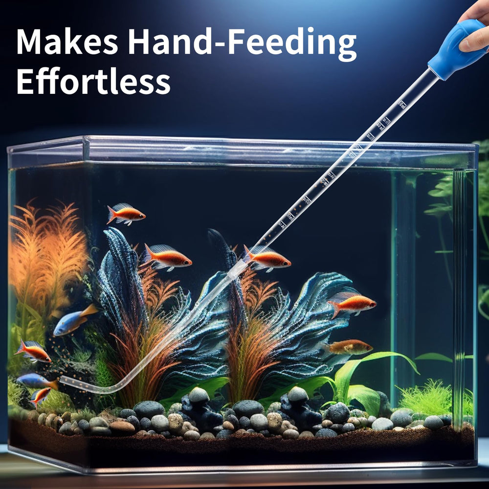 Depeew aquarium feeder L-shaped extension supports precise feeding and efficient gravel cleaning.