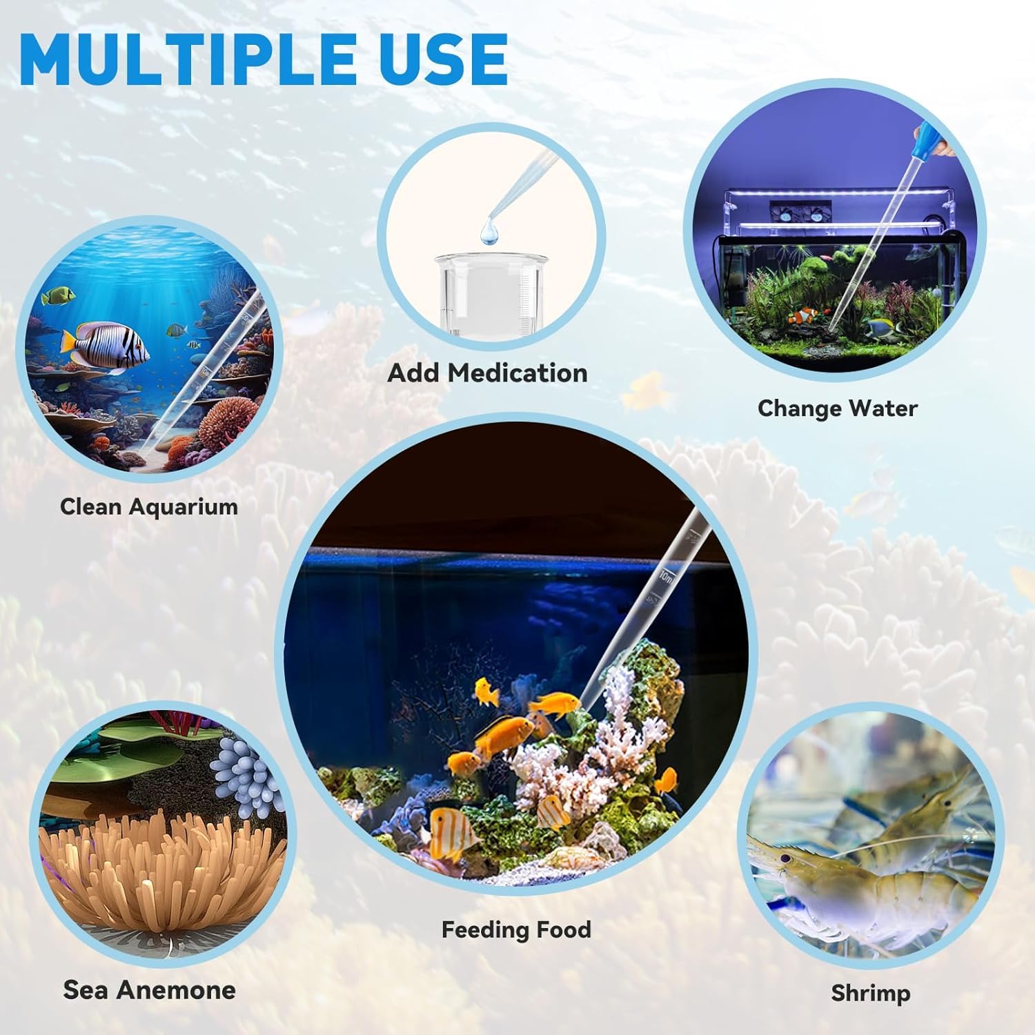 Depeew turkey baster adjustable suction control for precise water changes