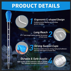 Depeew turkey baster for aquarium features fish-safe materials for gentle feeding.
