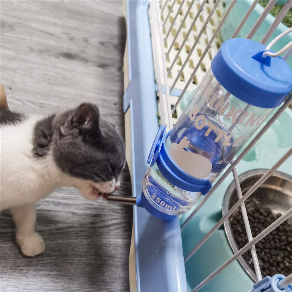 Depets 2-pack small animal water bottles in cage—two-accessory setup for multiple pets.