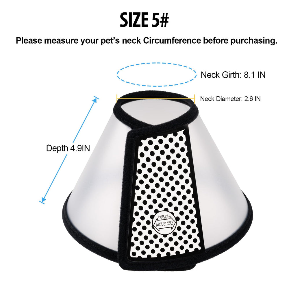 Depets cat cone durable plastic material, lightweight yet protective.