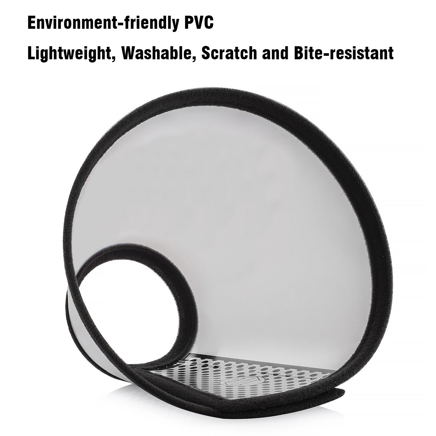 Depets cat cone for grooming and bathing, keeps incision area clear.