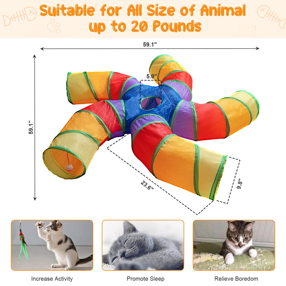 Depets cat tunnel with play ball to encourage active fun