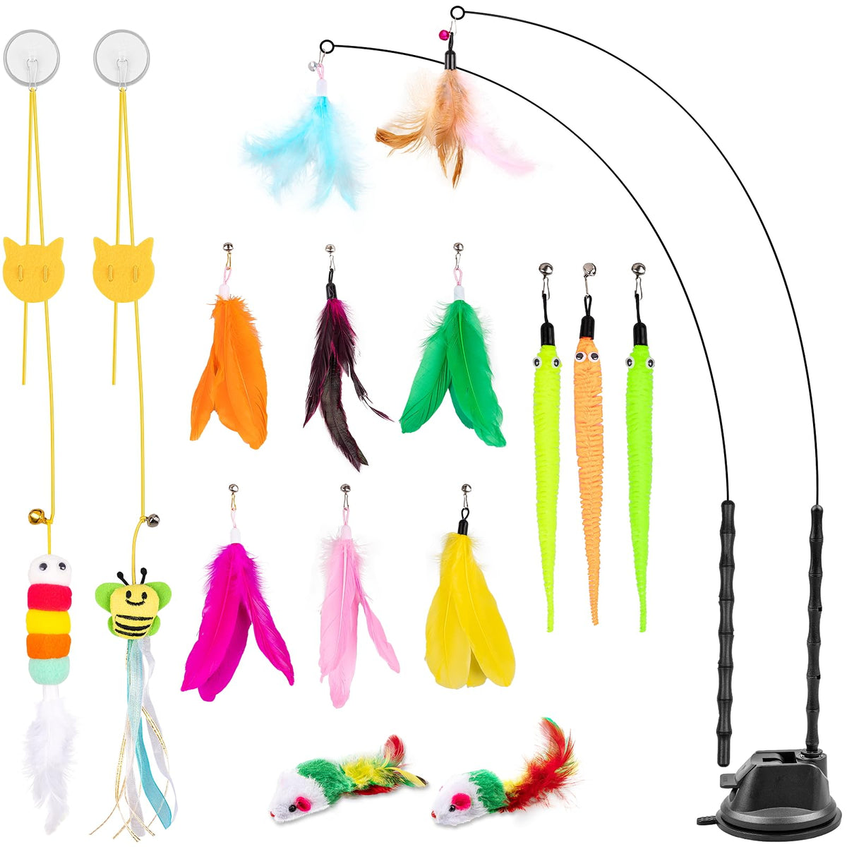 Depets Cat Wand Toy shows dual play modes for solo fun and caregiver interaction.