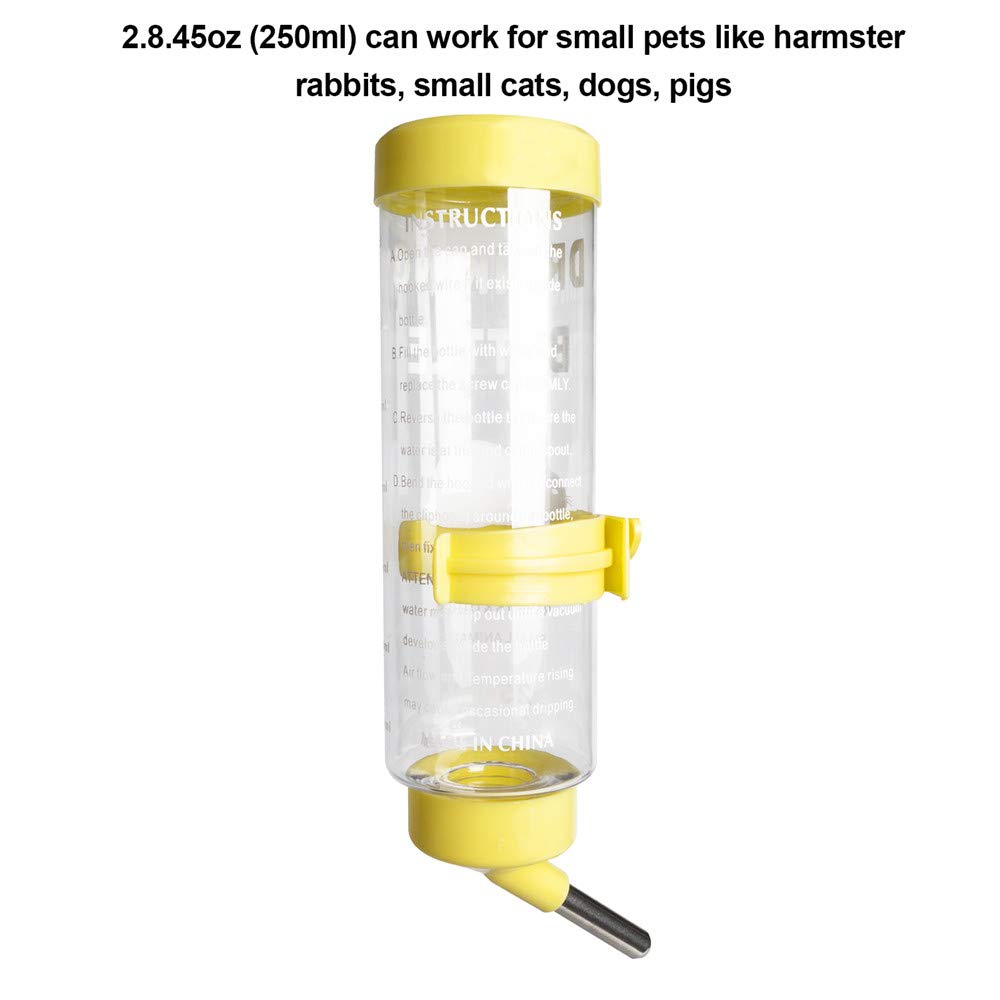 Depets durable plastic and stainless-steel build—long-lasting water dispenser for active small animals.