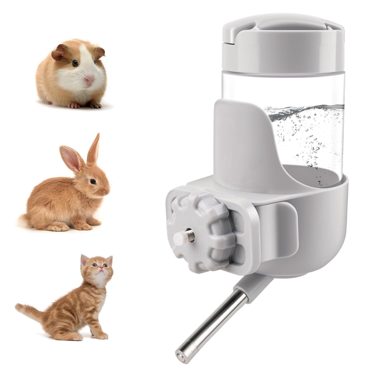 Depets guinea pig water bottle no-drip 12oz keeps cages dry and clean.