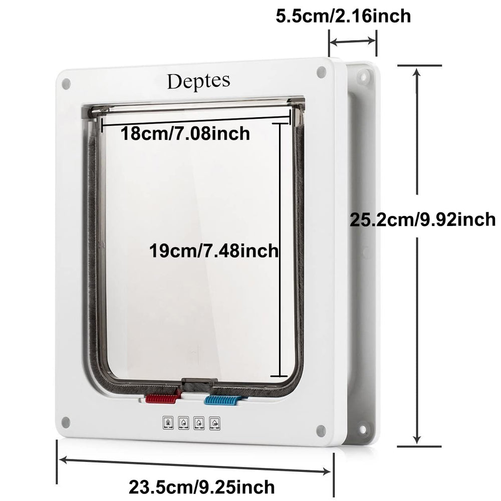 Depets large cat door installation demonstrates easy mounting in doors or cupboards.