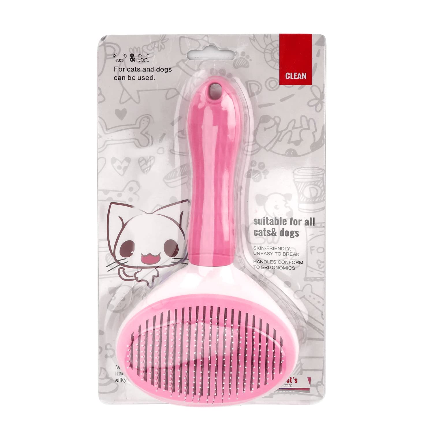 Depets self-cleaning slicker brush suitable for long or short hair types