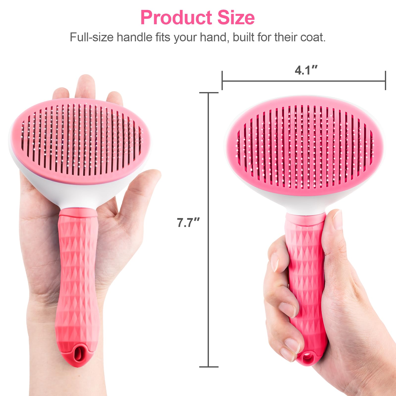 Depets self-cleaning slicker brush washable design for hygienic grooming sessions