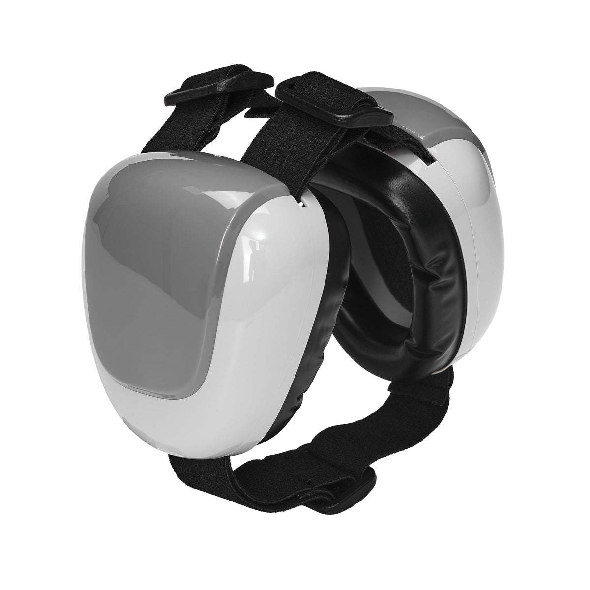 derYEP dog earmuffs GEN2 nocturne grey front view for reliable noise protection during walks.