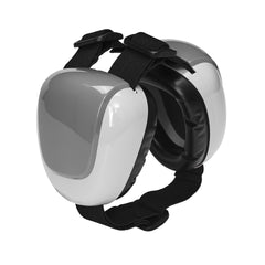 derYEP dog earmuffs GEN2 nocturne grey front view for reliable noise protection during walks.