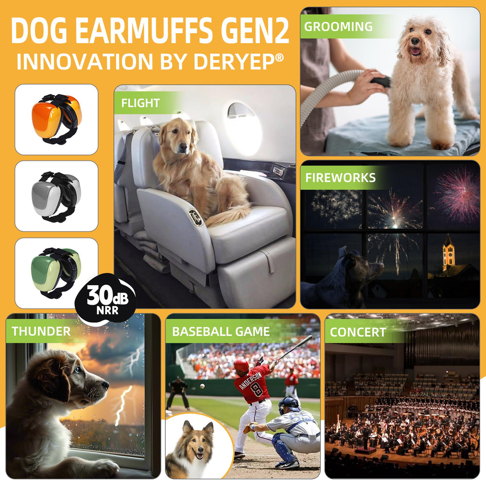 derYEP dog earmuffs GEN2 nocturne grey side view with secure fit for daily use.