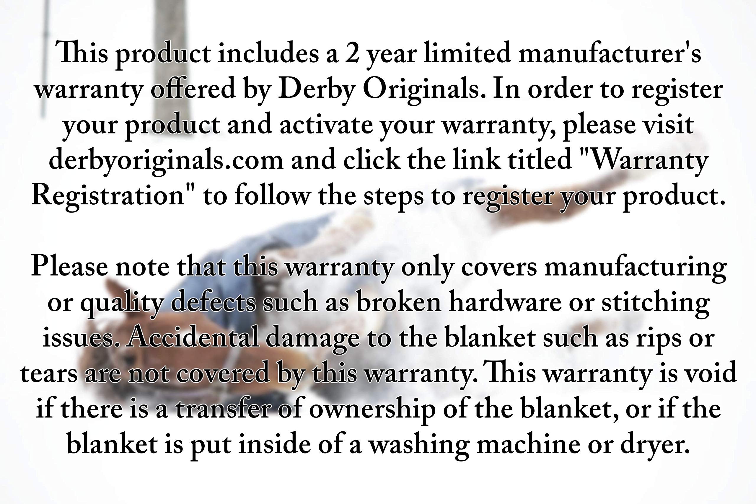 Derby Originals Nordic-Tough 1200D blanket reflective trim improves visibility in low light.