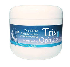 Dermazoo TrisOphtho Wipes 50ct jar for pet eye cleaning and stain removal.