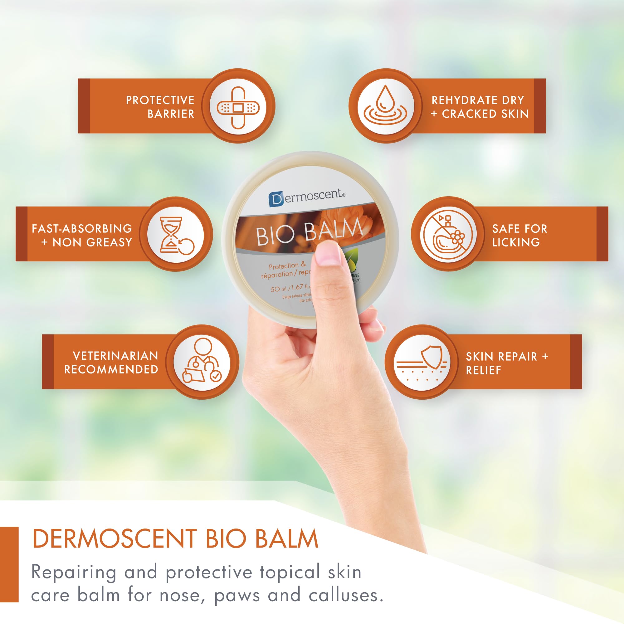 Dermoscent Bio Balm applied to elbows to soften rough skin.