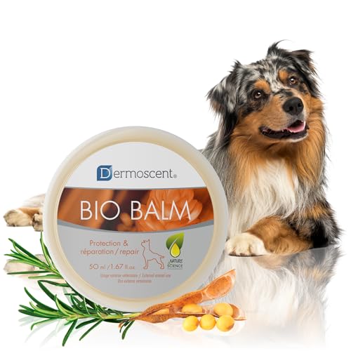 Dermoscent Bio Balm packaging highlights organic, natural paw protection.