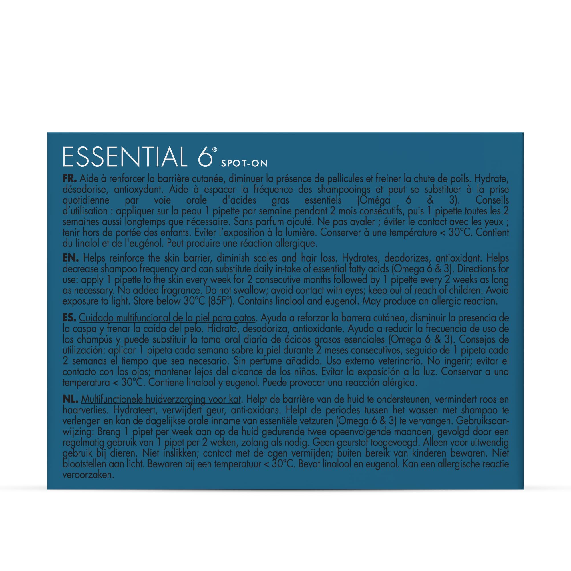 Dermoscent Essential 6 Spot On application shows easy spot-on use for immediate skin comfort