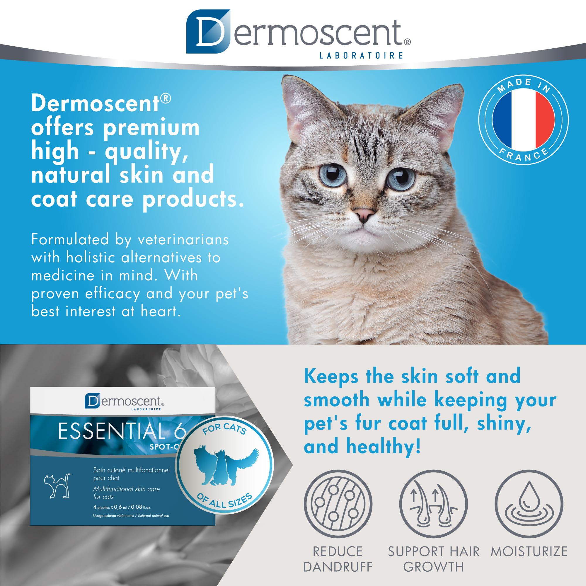 Dermoscent Essential 6 Spot On hydrates skin with nourishing plant oils and vitamins
