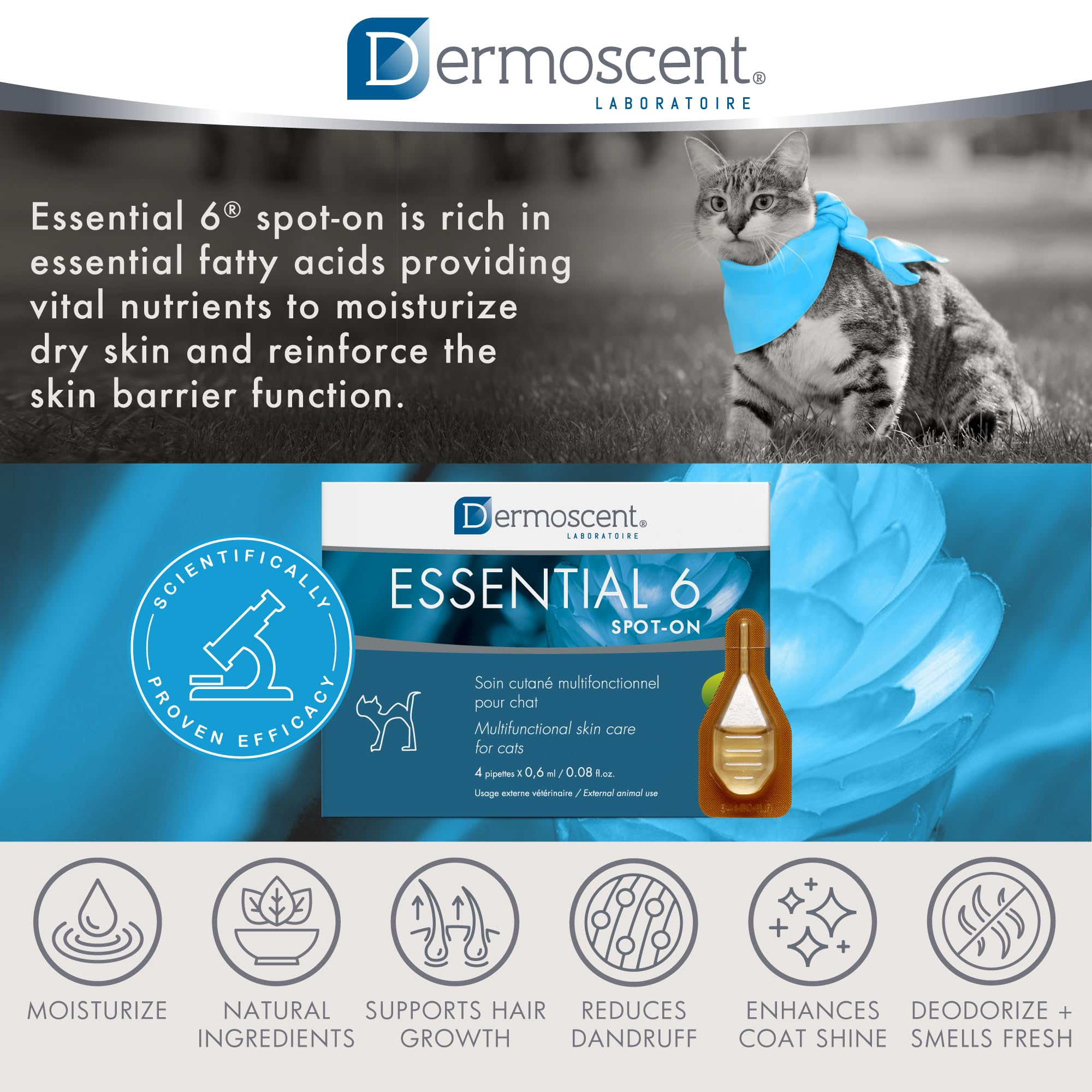 Dermoscent Essential 6 Spot On dispensing demonstrates precise, mess-free application