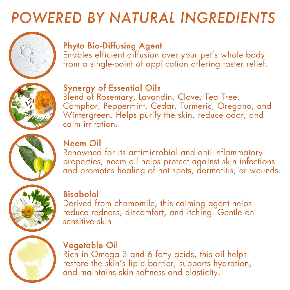 Dermoscent Essential 6 vitamin E oil delivering skin nourishment and hydration.