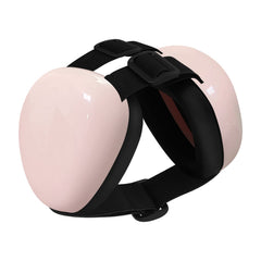 derYEP dog earmuffs pink closeup show soft padding for all-day comfort