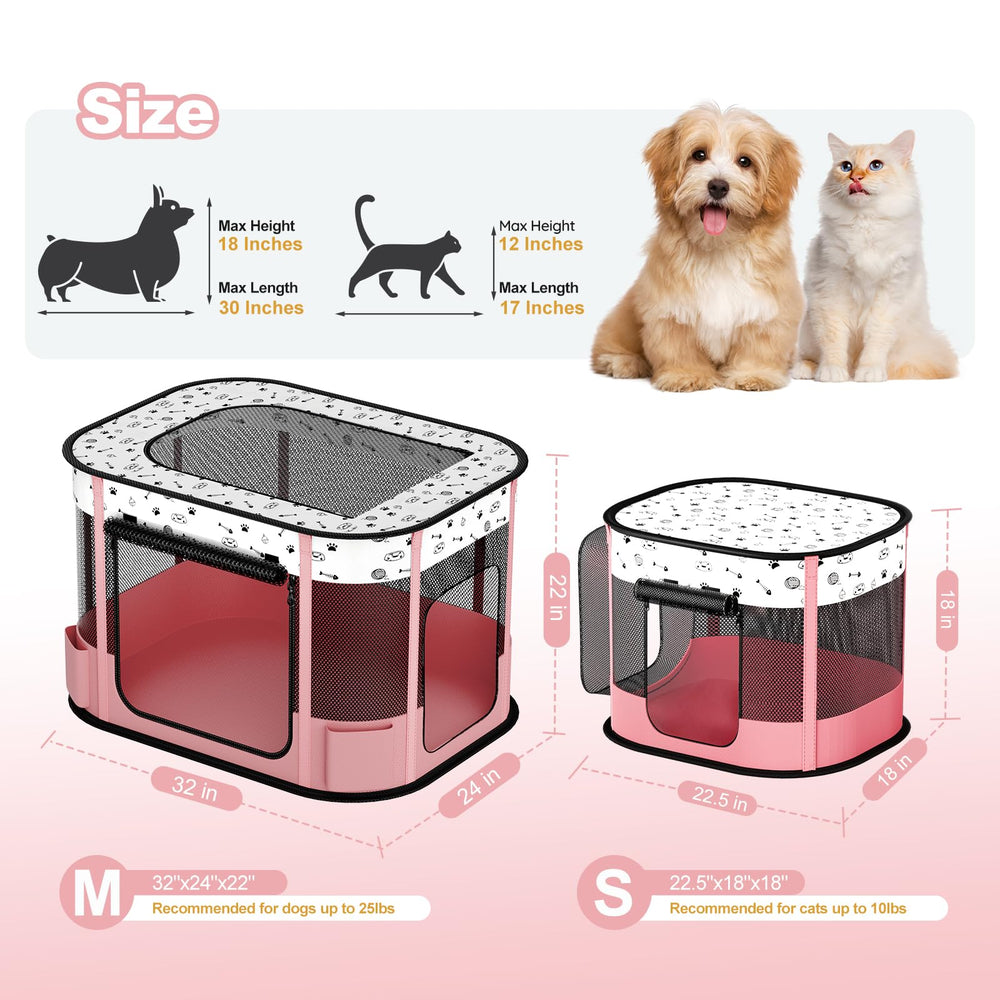 DESSELL pink playpen provides stylish pet setup
