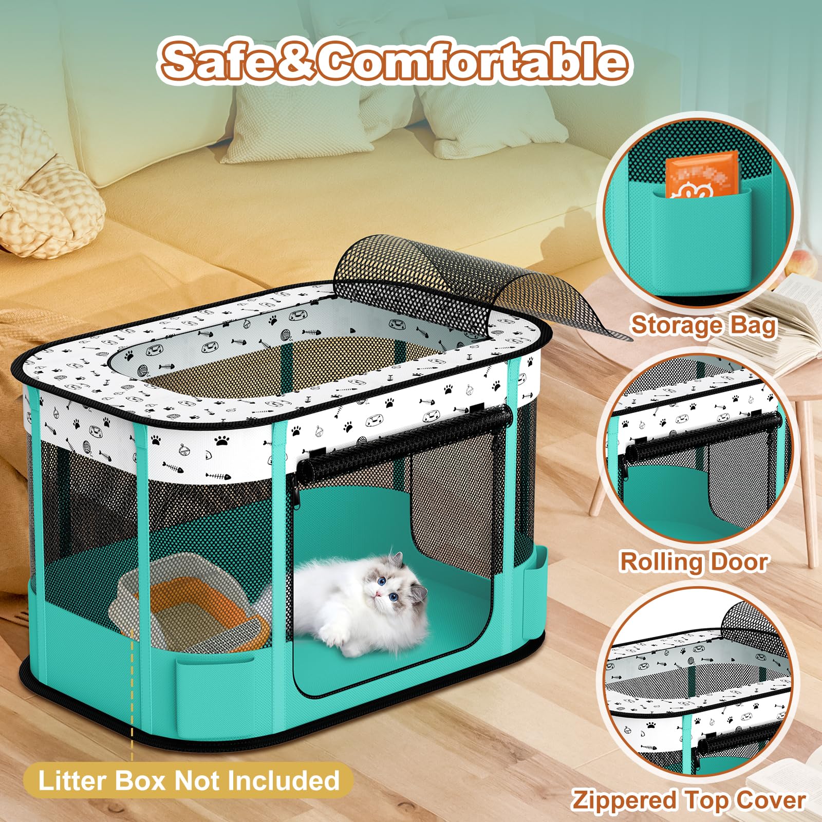 DESELL detachable carry bag included with portable playpen for easy transport.
