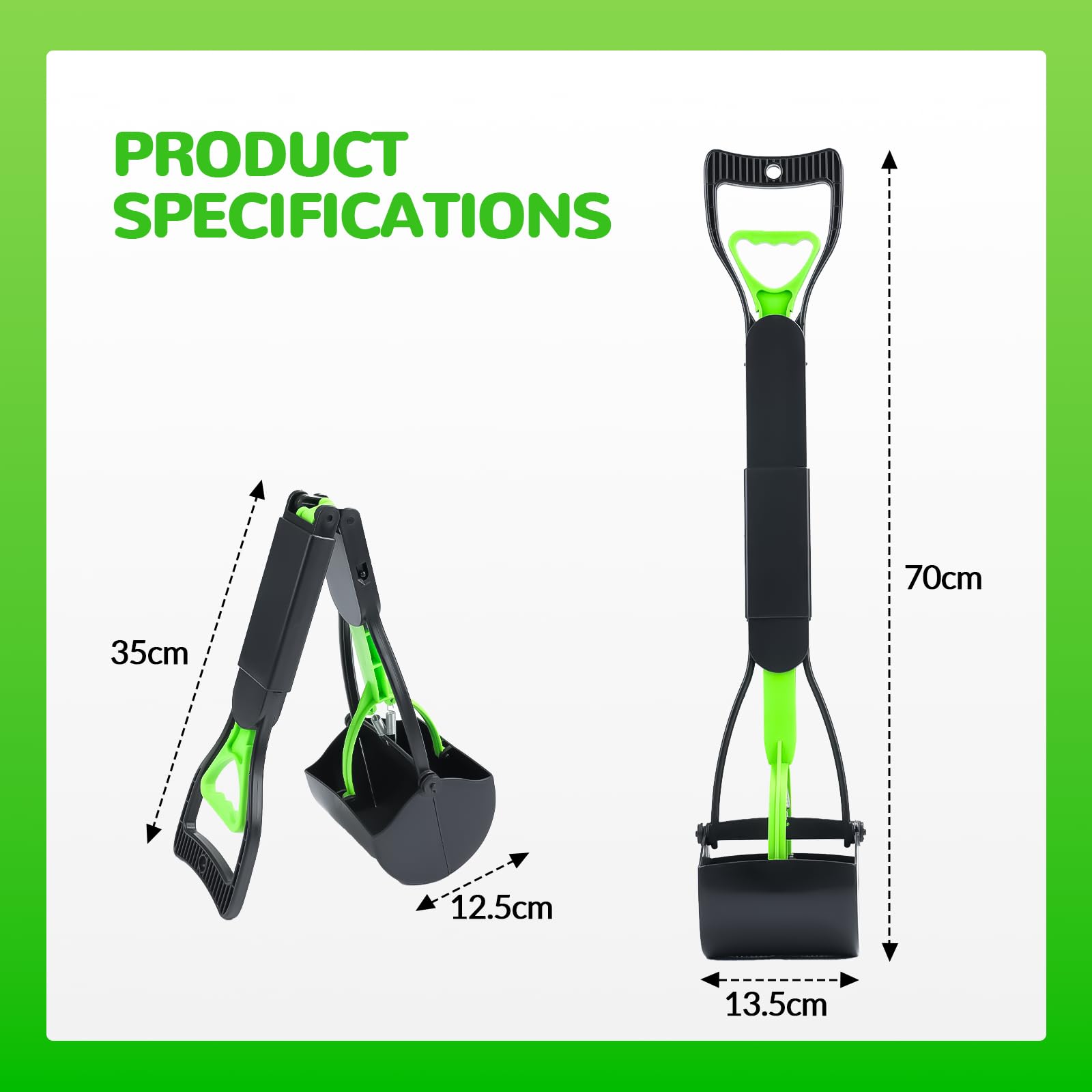 DESHIMAO Pooper Scooper with durable springs for reliable scooping