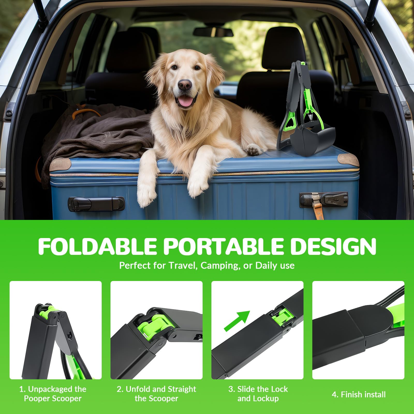 DESHIMAO Pooper Scooper effective on grass and gravel cleanup