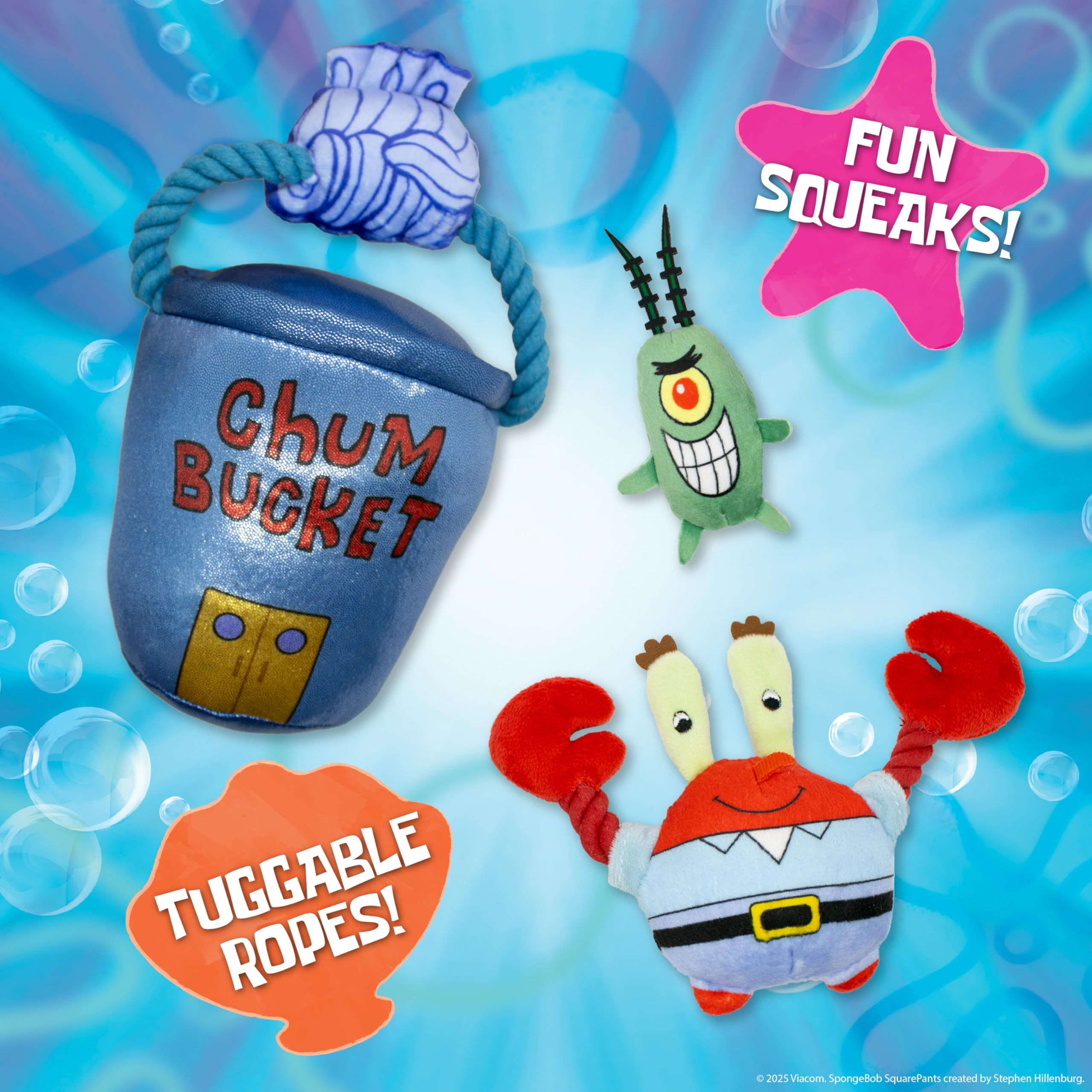 design LAB SpongeBob Chum Bucket plush toy for interactive play and squeaker engagement