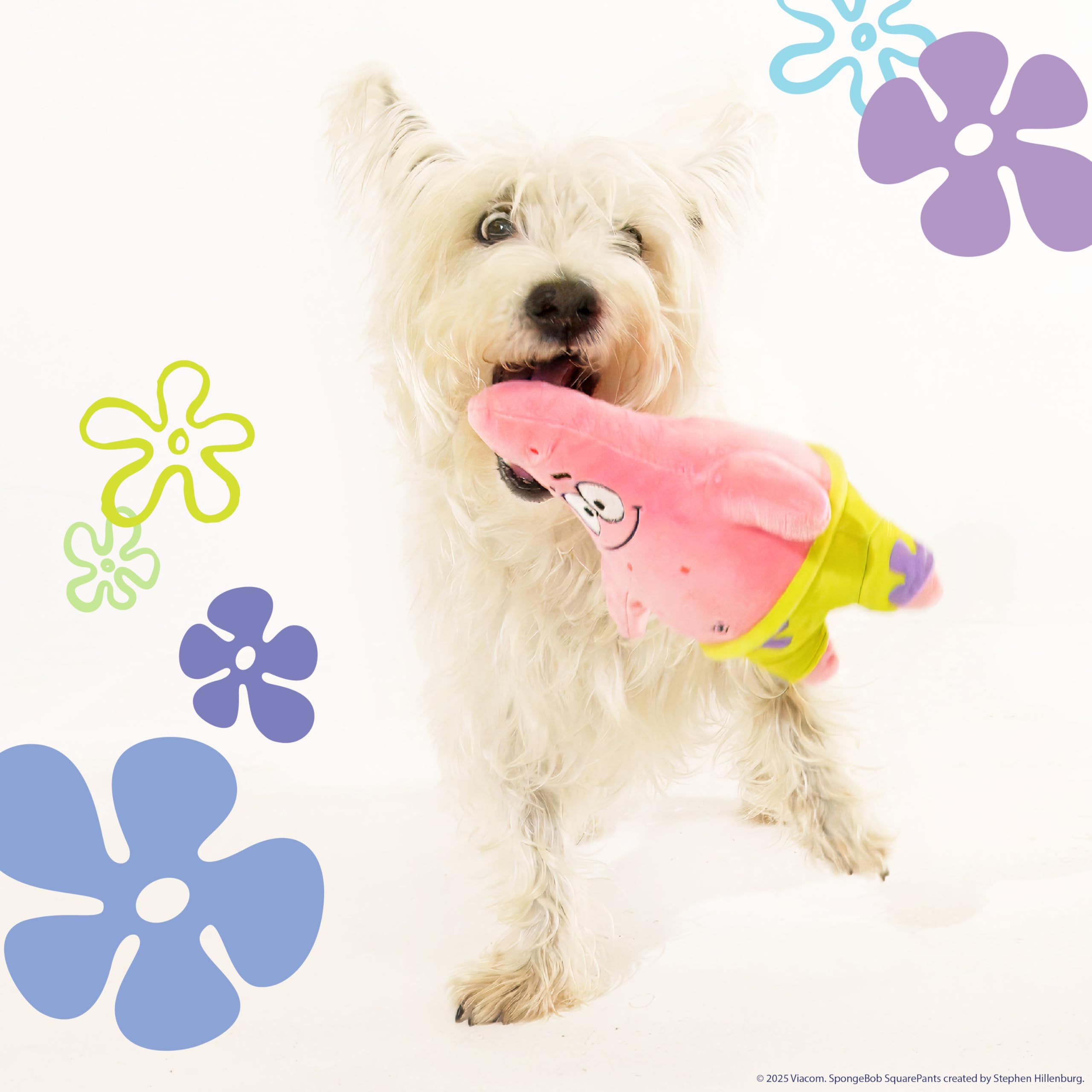 design LAB Spongebob life preserver plush ideal for fetch and interactive play.