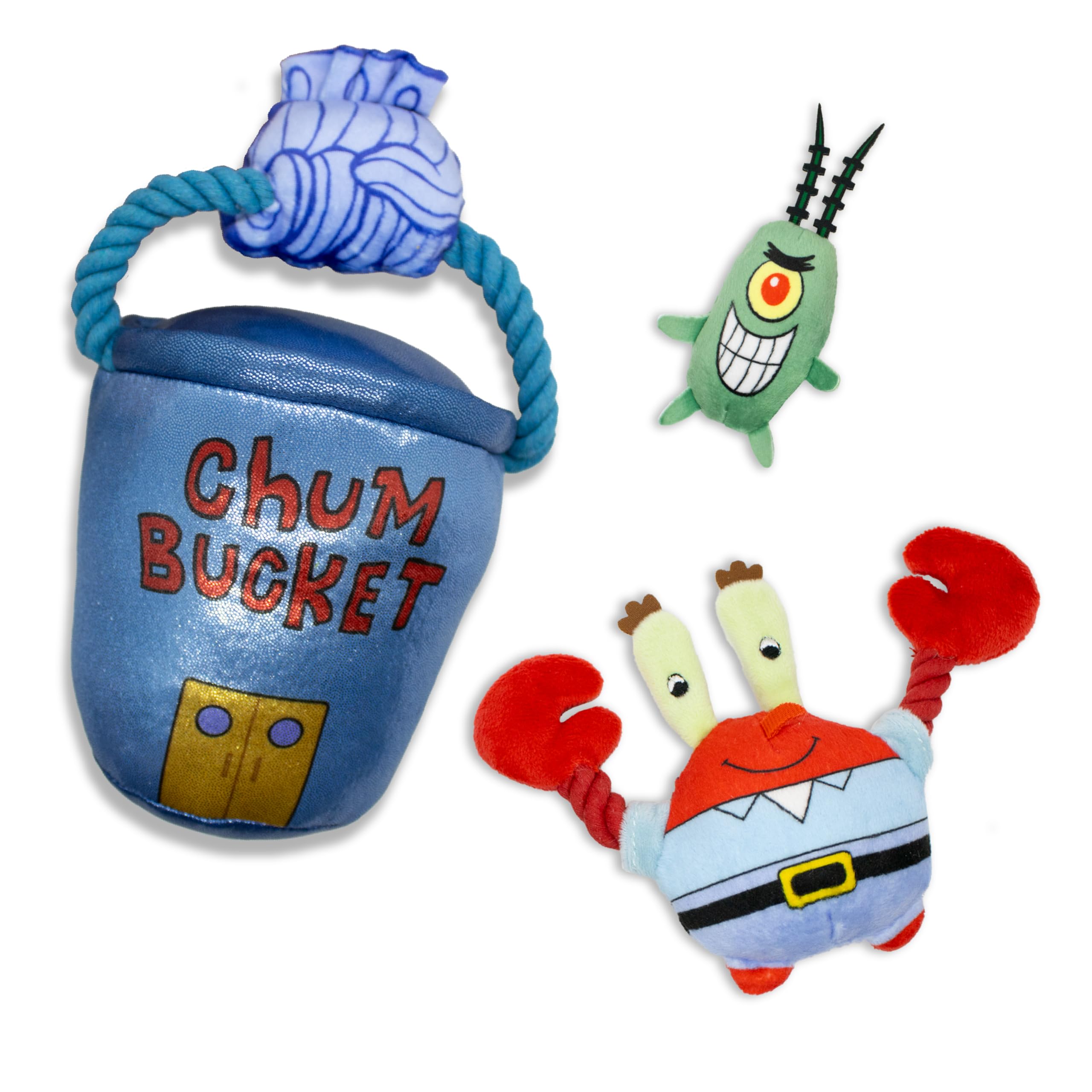 design LAB SpongeBob Plankton plush toy for chase games and squeaker engagement