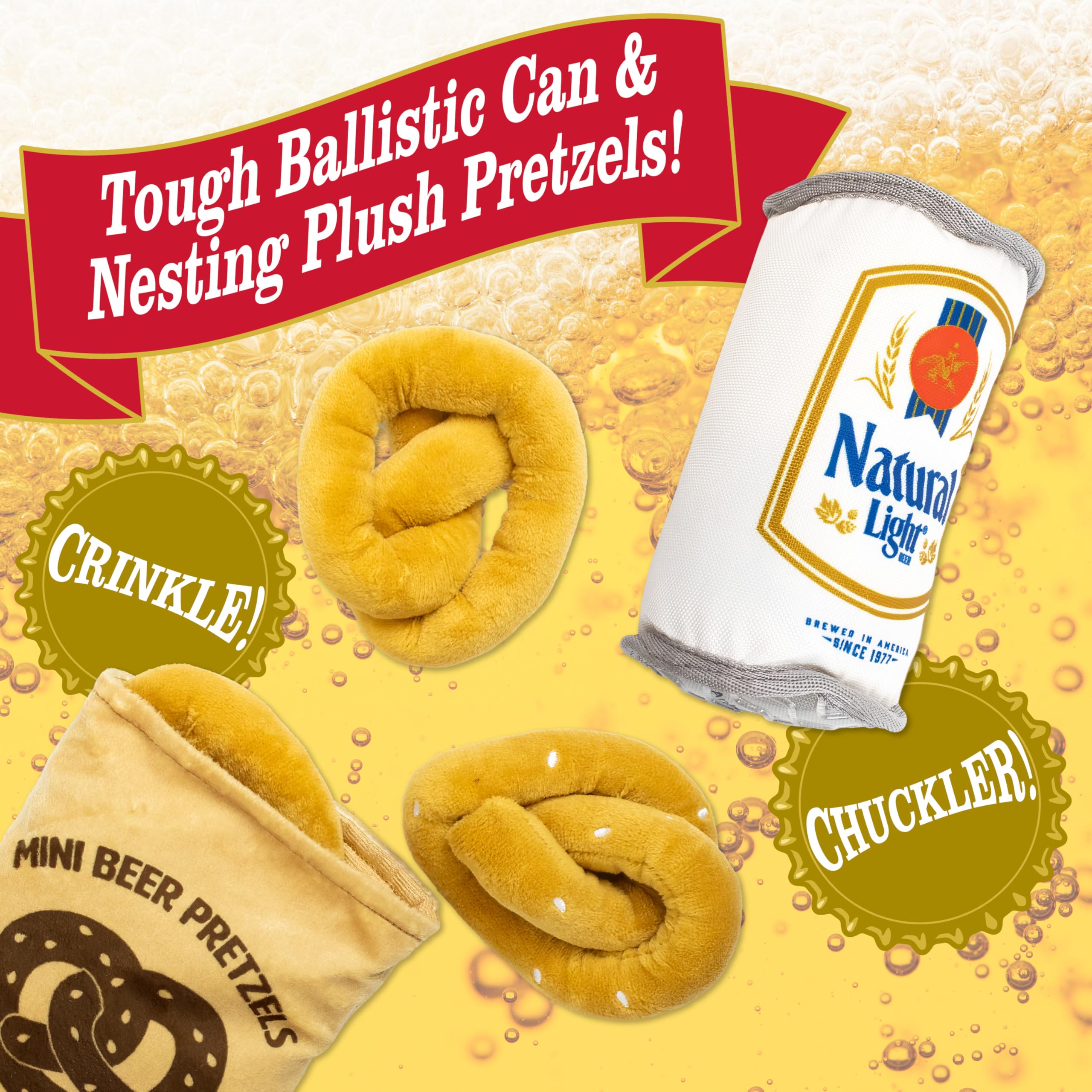 design LAB Suds and Snack Pack dog toy bundle with nesting pretzels.