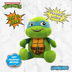 design LAB TMNT Michelangelo plush dog toy with squeaker for fetch fun
