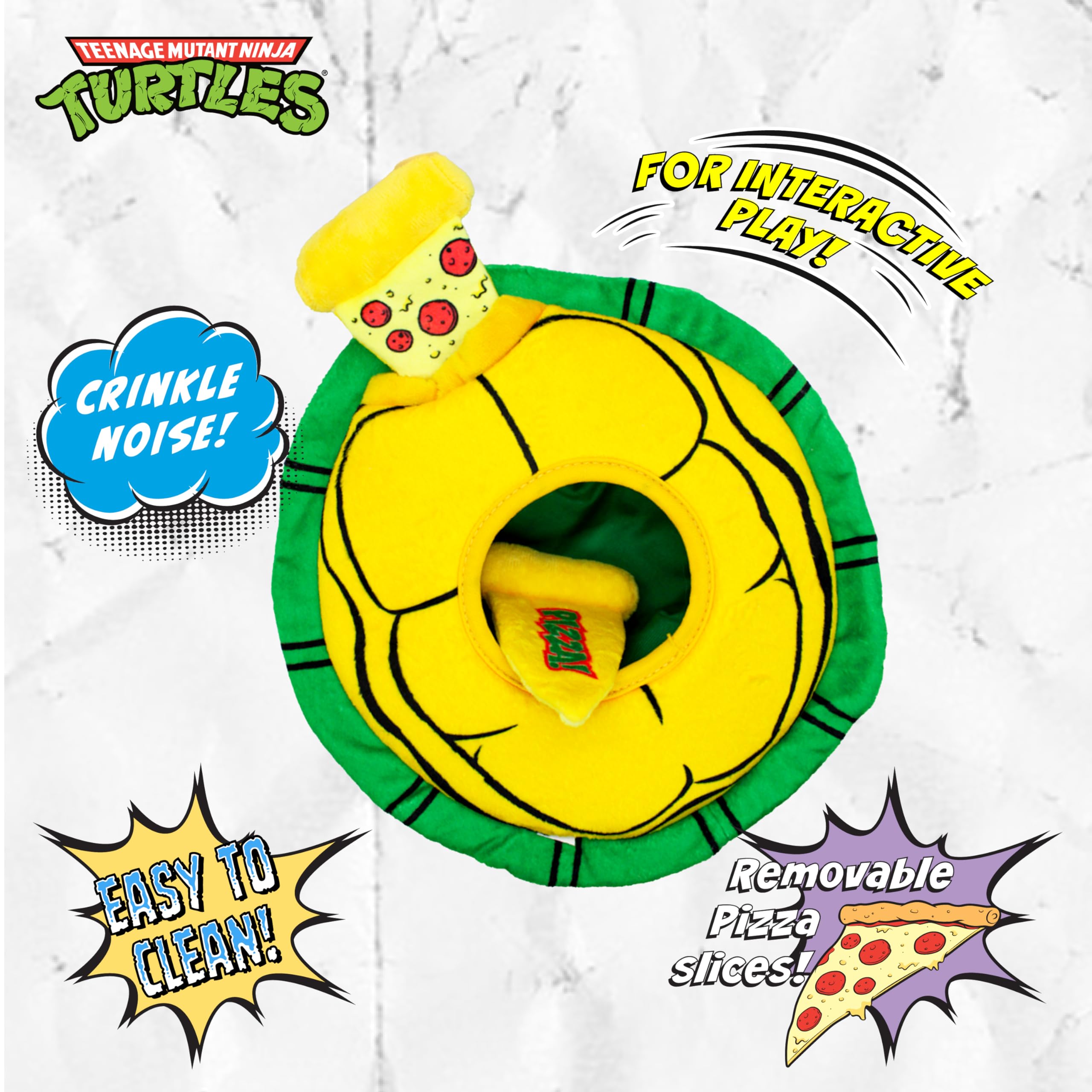 design LAB TMNT pizza slices removable squeaks for fetch and chewy fun