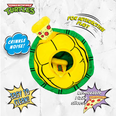 design LAB TMNT pizza slices removable squeaks for fetch and chewy fun
