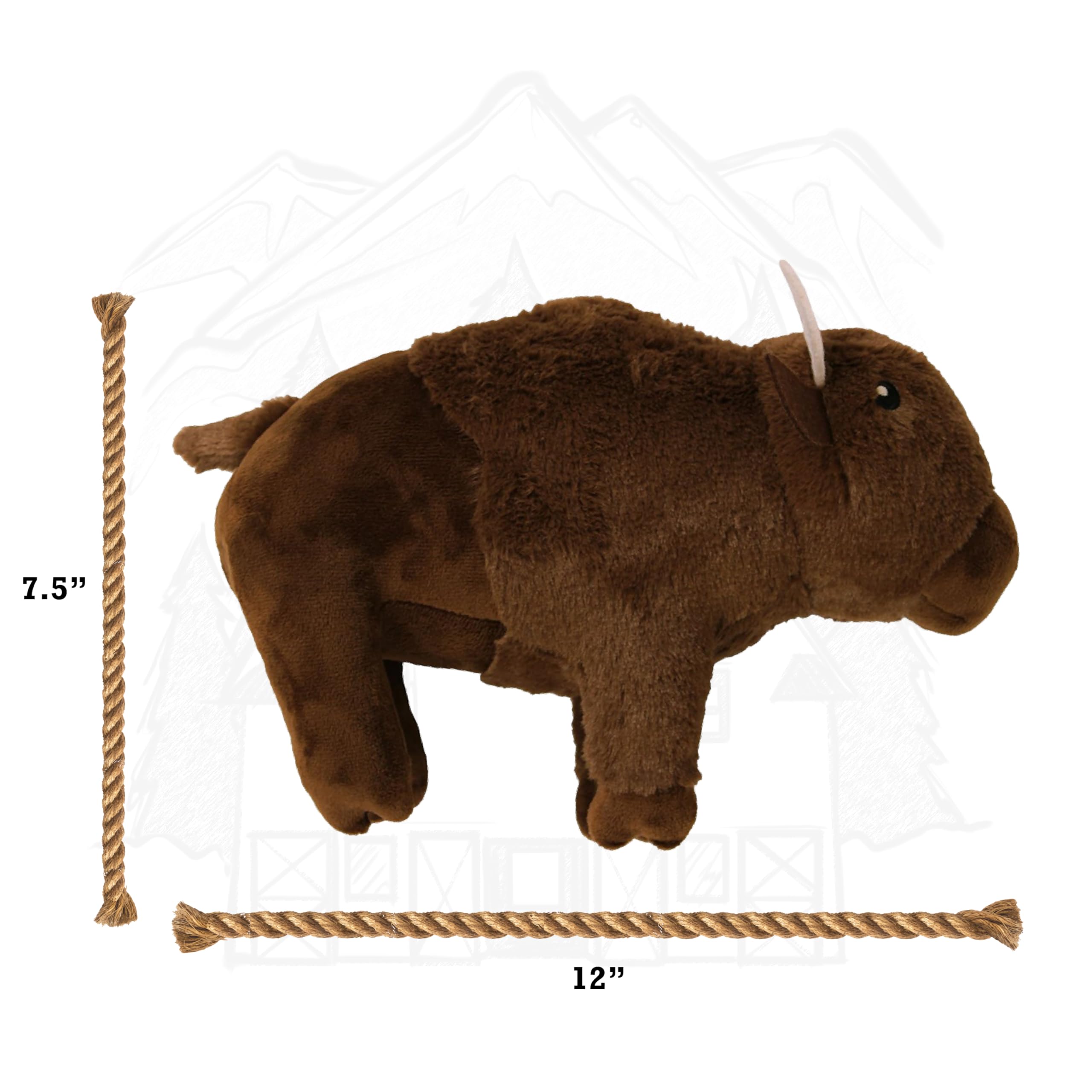 design LAB Yellowstone bison plush toy packaging for gift-ready display.