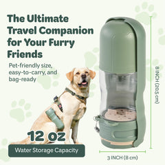 Desired Tools 2-in-1 pet water and food container for during walks.