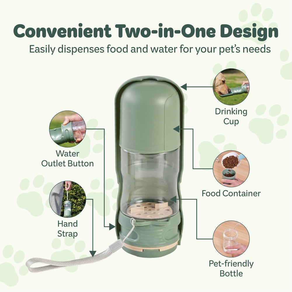 Desired Tools BPA-free pet bottle green promotes safe, clean water on outings.