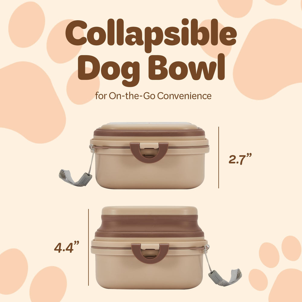 Desired Tools foldable dog bowl with divider eases cleaning during hikes.