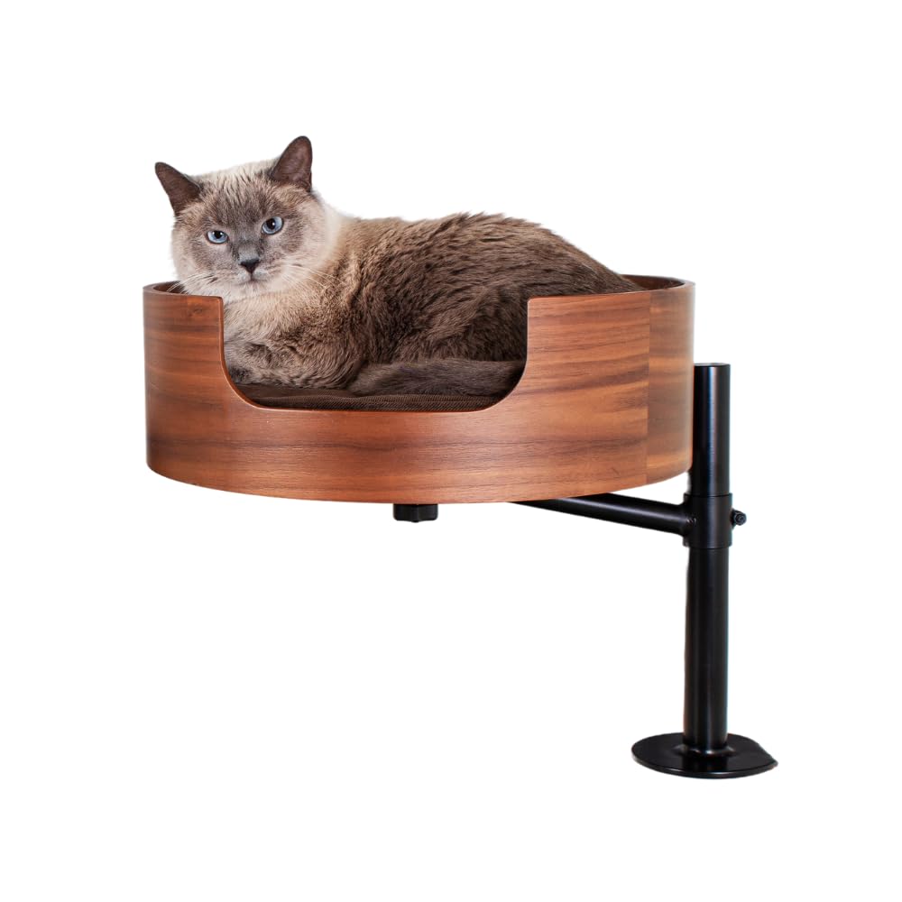 Desk Nest Cat Bed perched beside a workspace for close companionship and clutter-free desks.