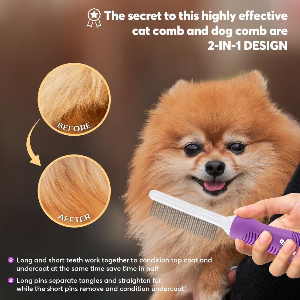 Detangling Pet Comb anti-slip handle for secure, comfortable grooming sessions.