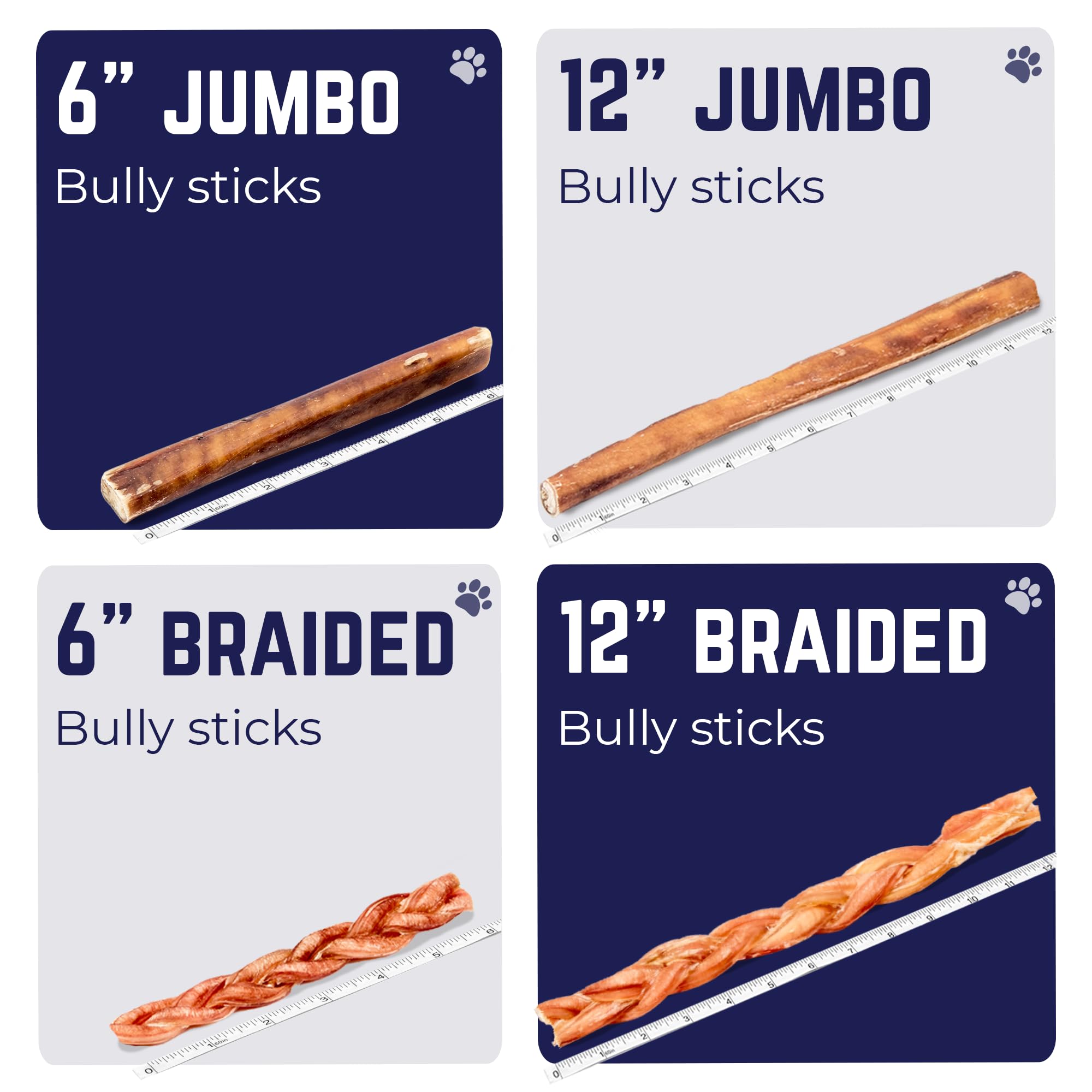 Devil Dog Jumbo Bully Sticks 12inch pack ideal for teething puppies and new chewers.
